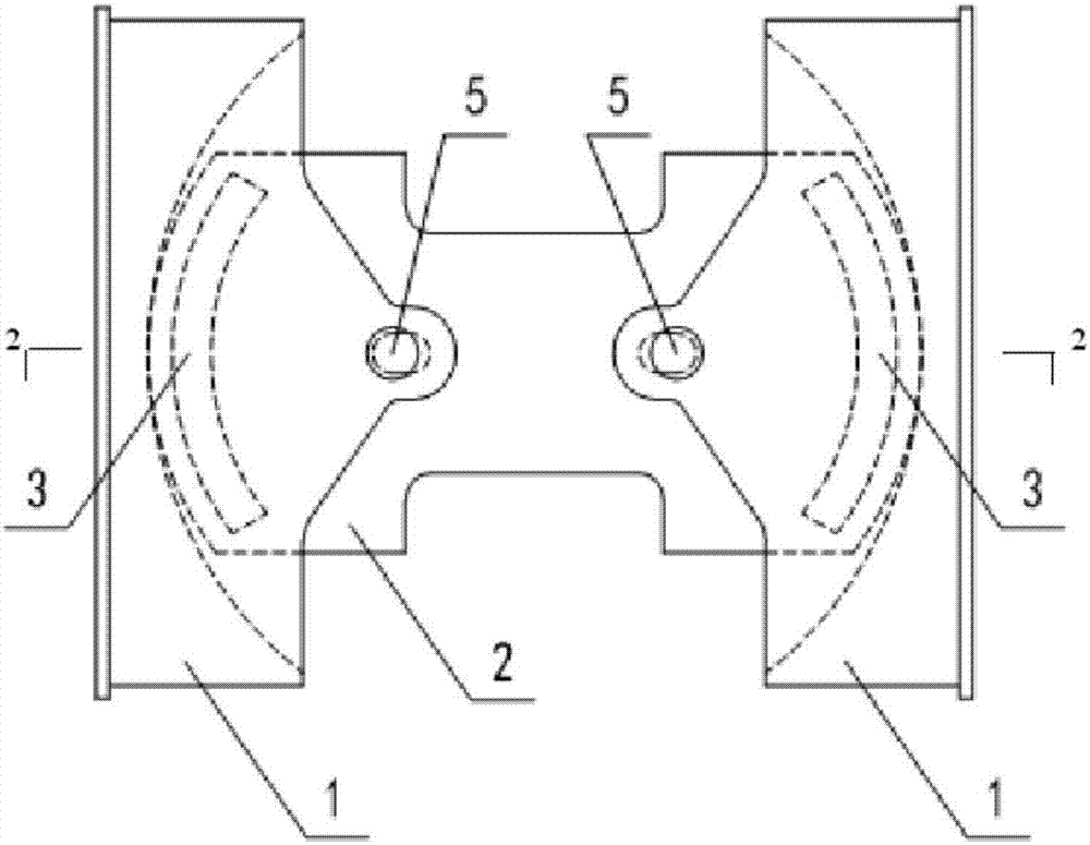 A symmetrical rotary energy-dissipating connector