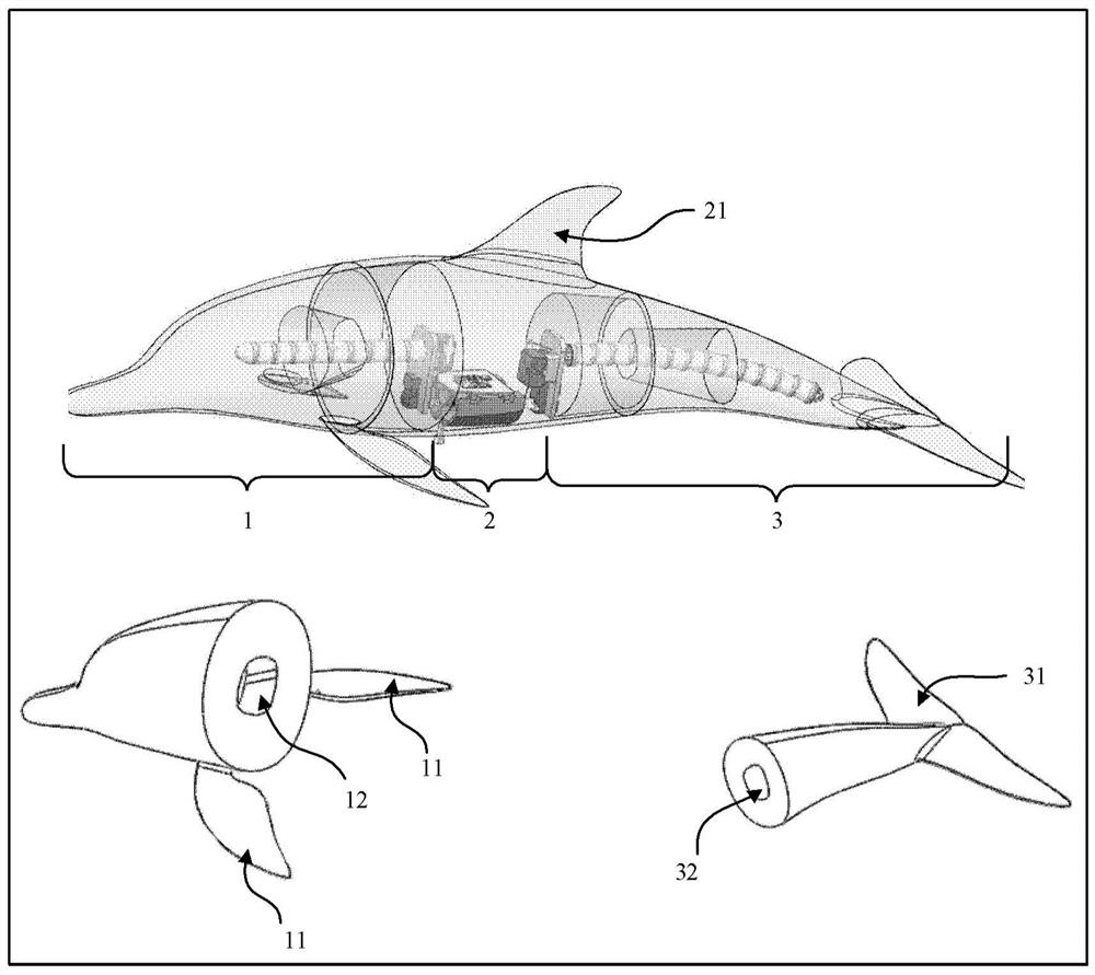 Wire-driven continuous bionic robot dolphin
