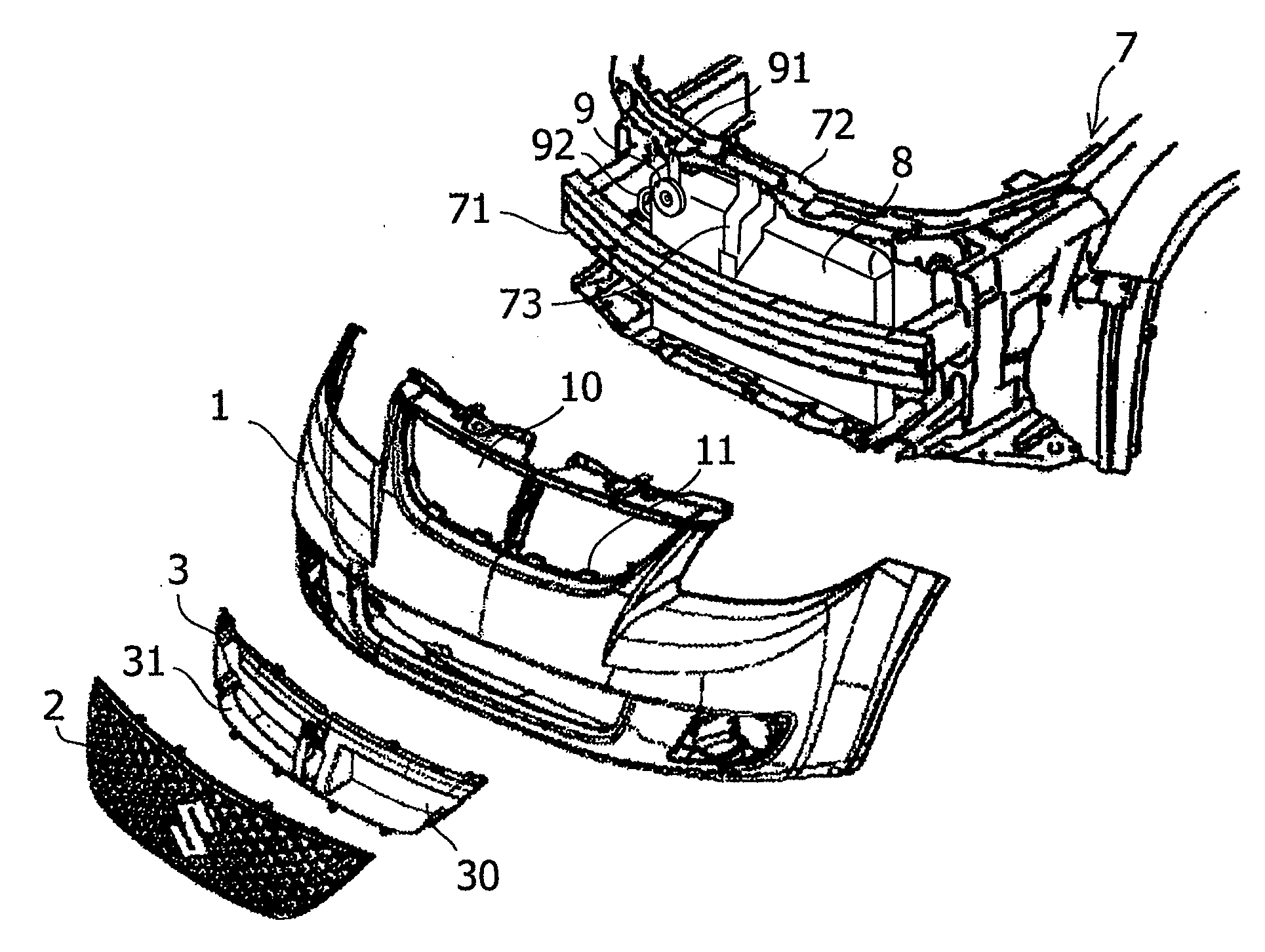 Harness protecting structure for vehicular horn