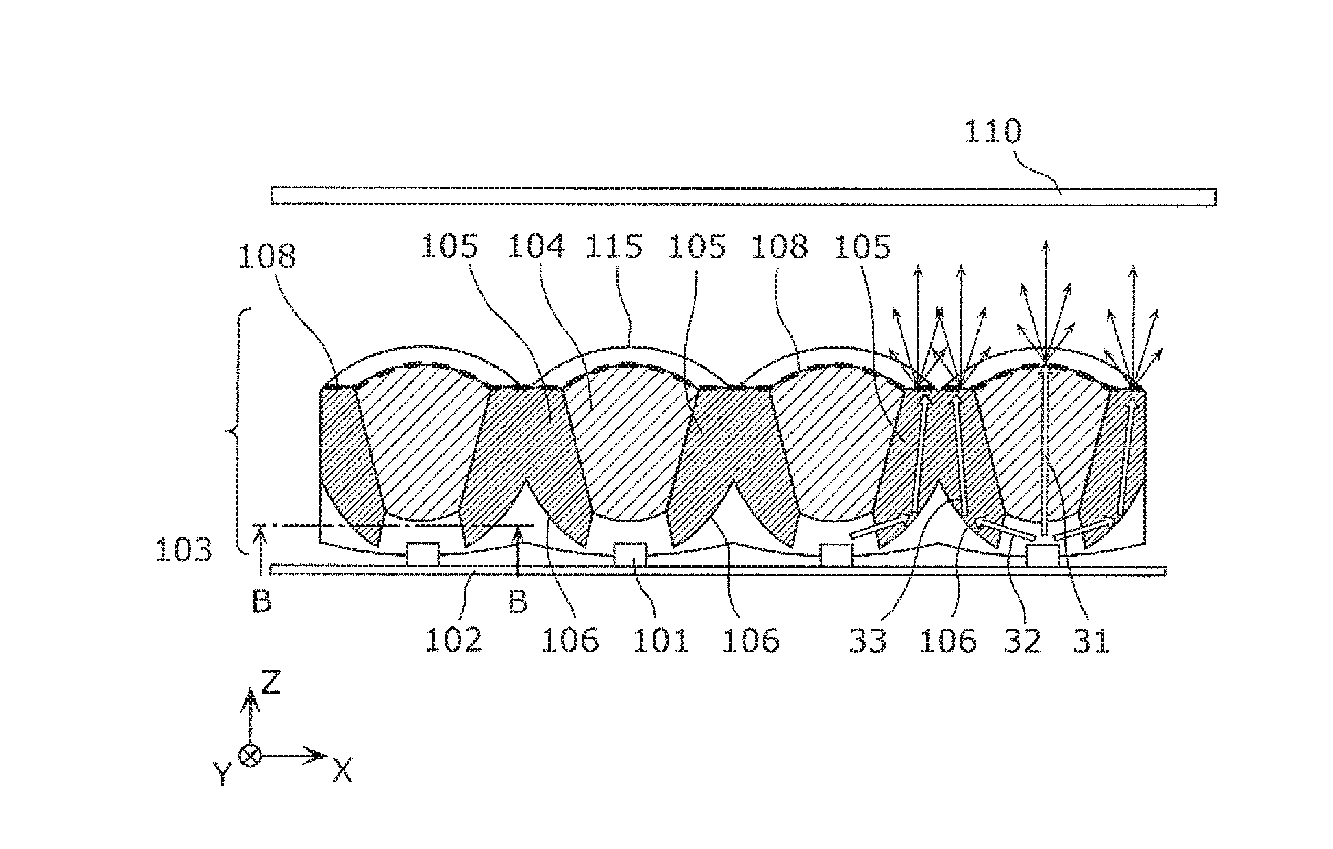 Illumination apparatus and automobile equipped with same