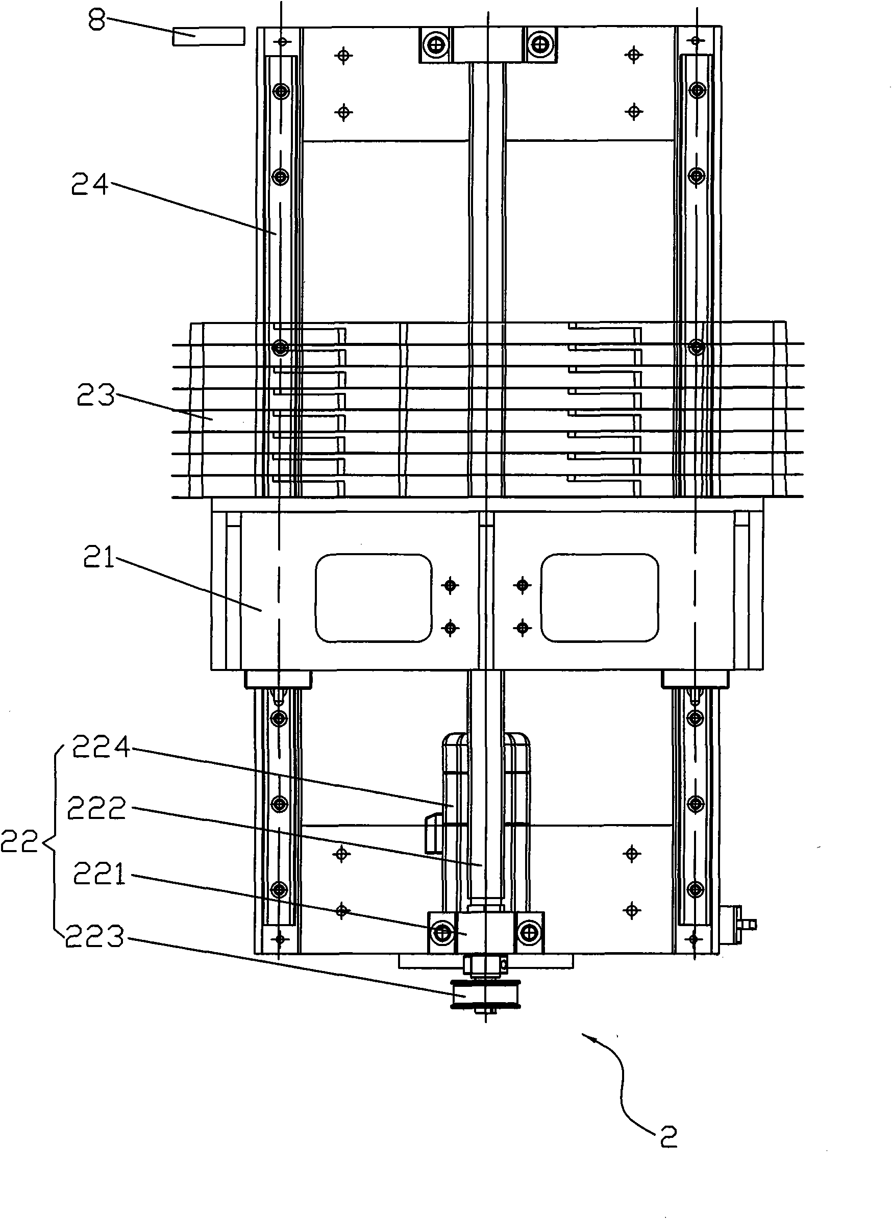 Automatic piece unloading device