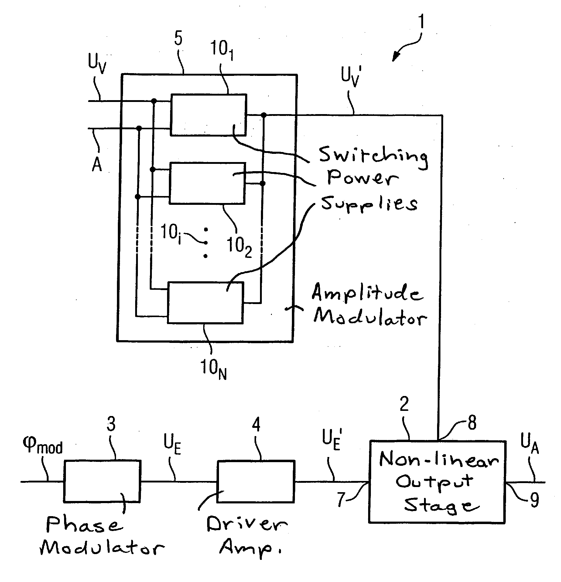 Device to generate a modulated electrical radio-frequency signal for a magnetic resonance application