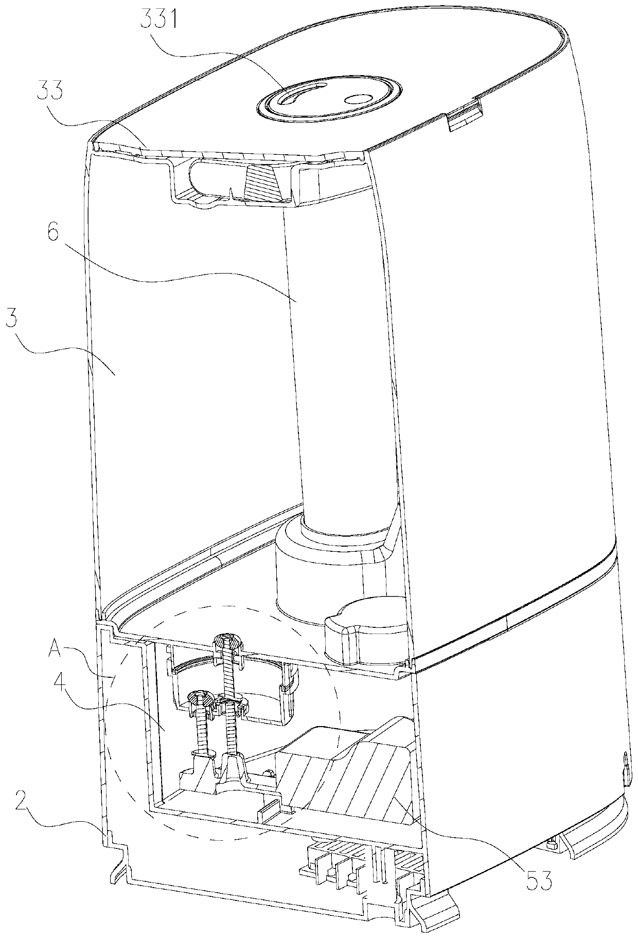 Water tank with dual water valve and humidifier