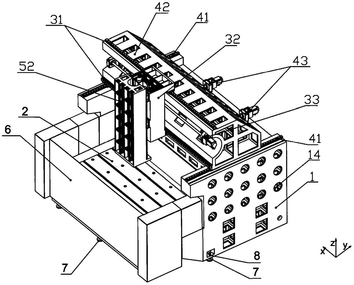 Bridge type EDM machine tool