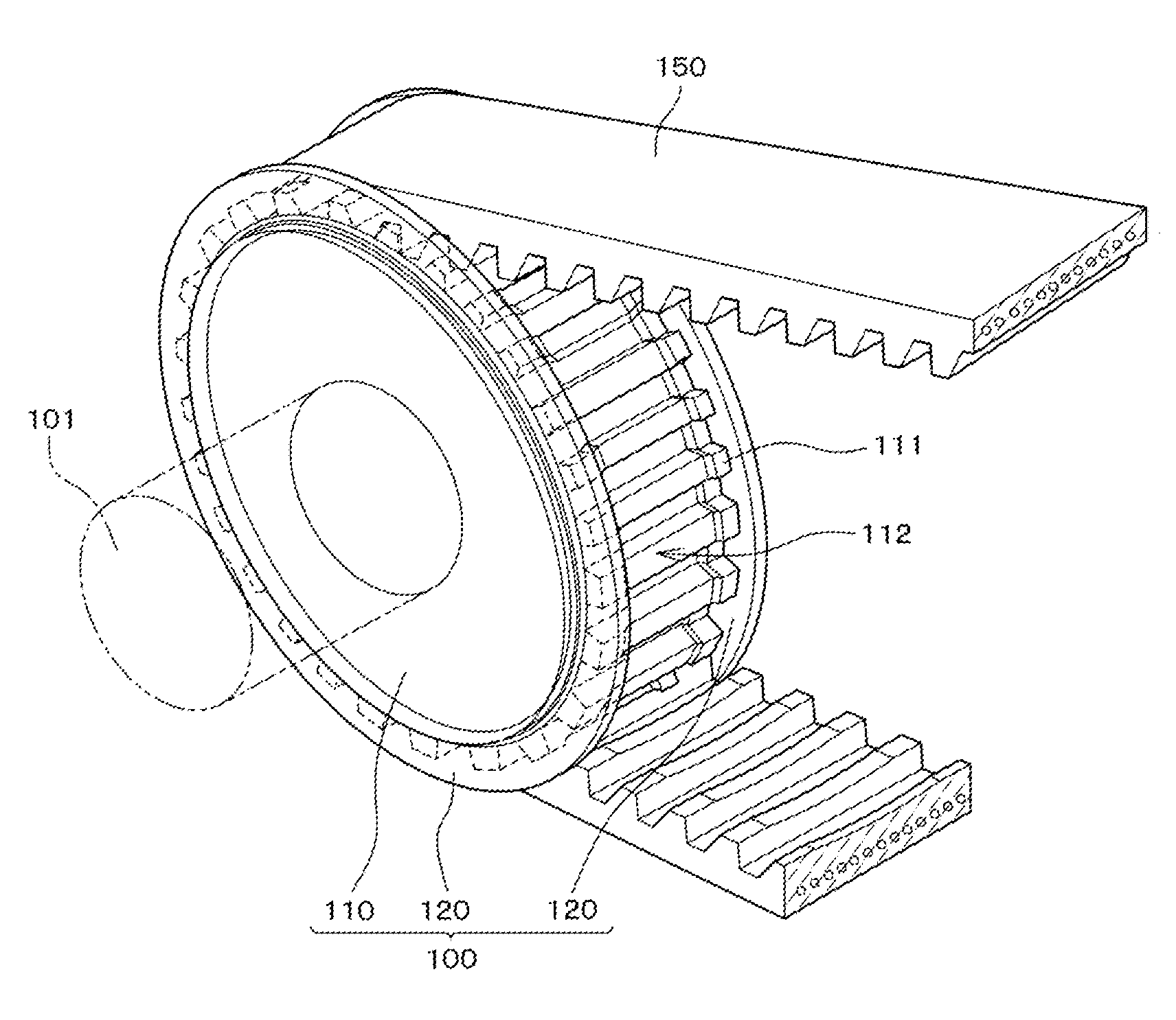 Pulley for use with toothed belt