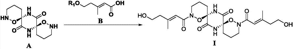 Method for synthesizing natural product (+/-)-Pestaloxazine A from ornithine