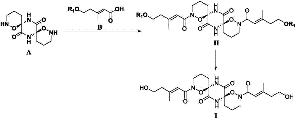 Method for synthesizing natural product (+/-)-Pestaloxazine A from ornithine