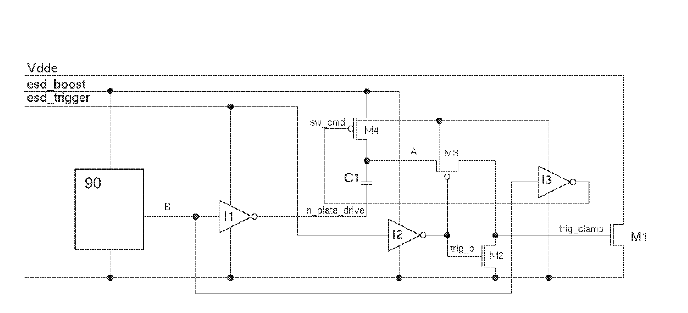 Protection circuit with overdrive technique