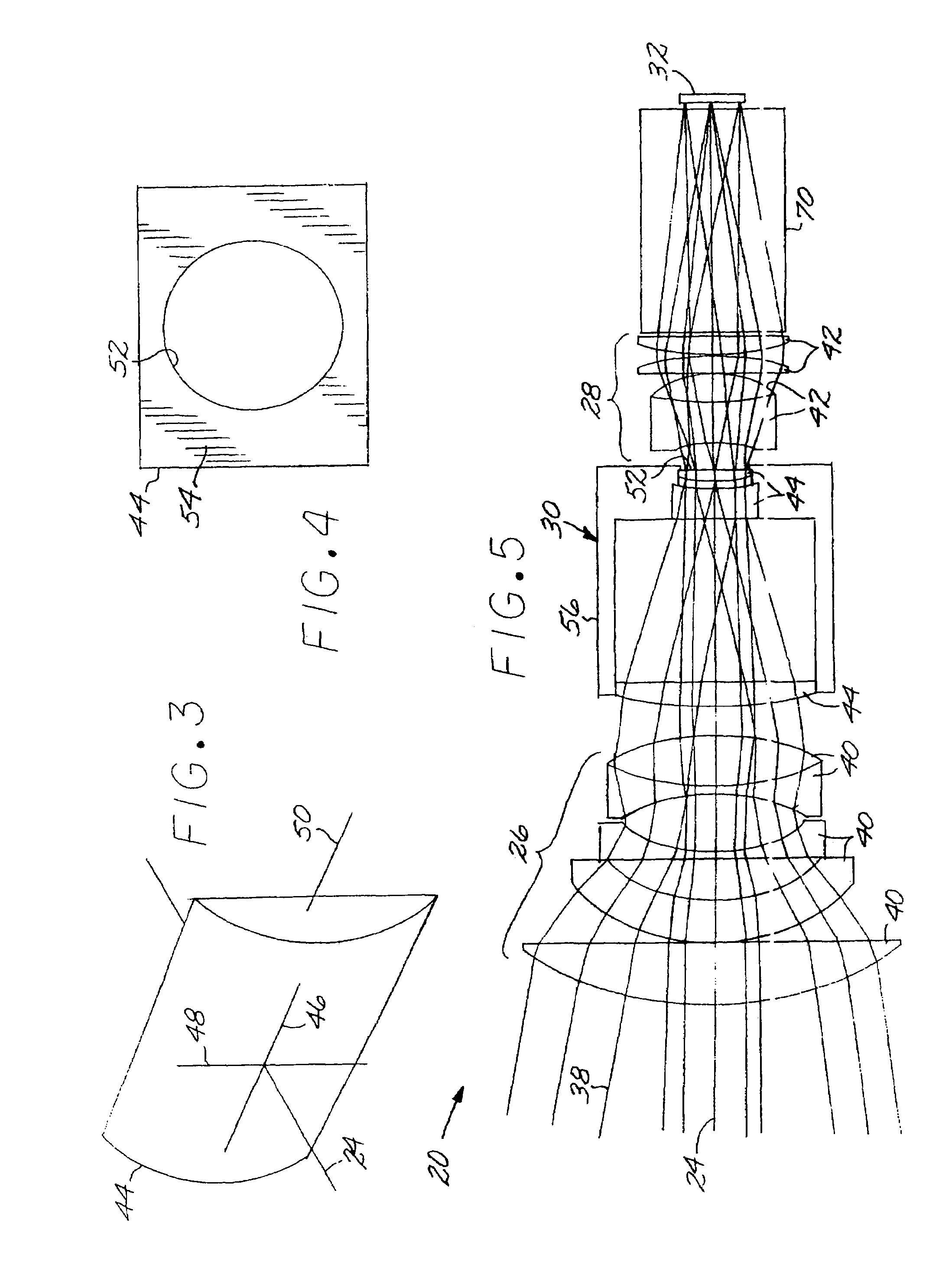 Optical system including an anamorphic lens