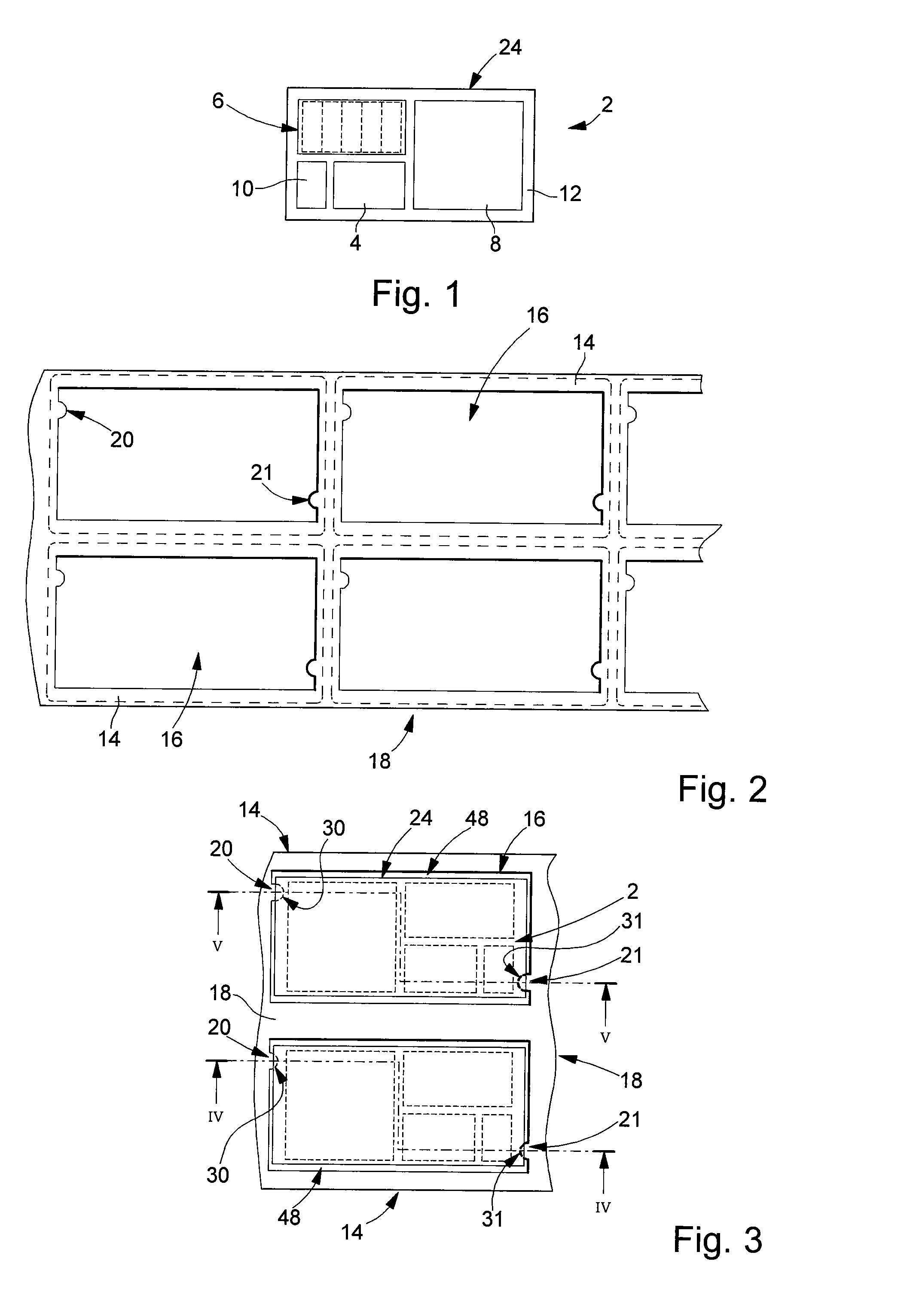 Method of manufacturing cards that each include an electronic module and intermediate products