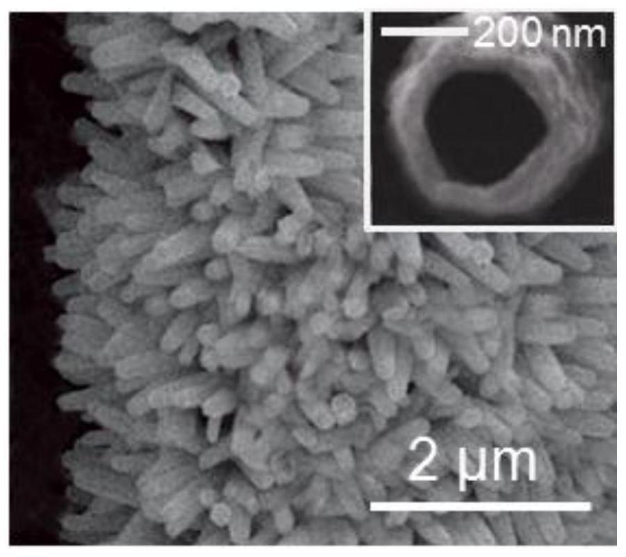 Nitrogen-doped and oxygen vacancy-modified zinc manganate nanotube array material as well as preparation method and application thereof