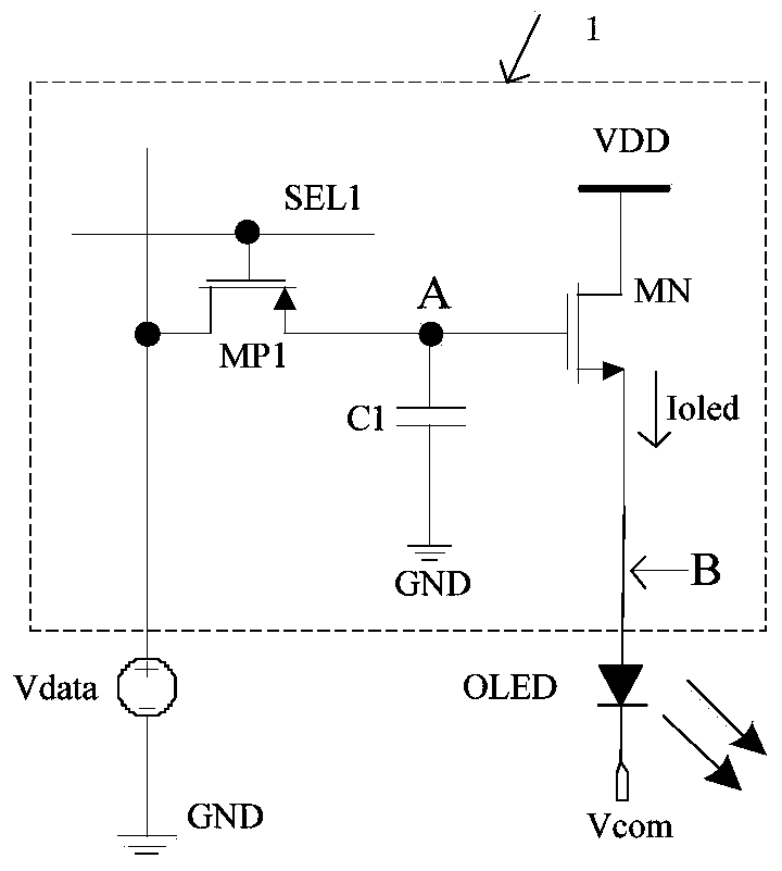 Pixel circuit for silicon-based AMOLED driving chip