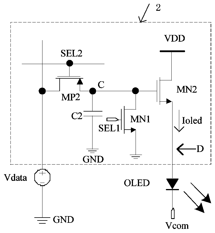 Pixel circuit for silicon-based AMOLED driving chip