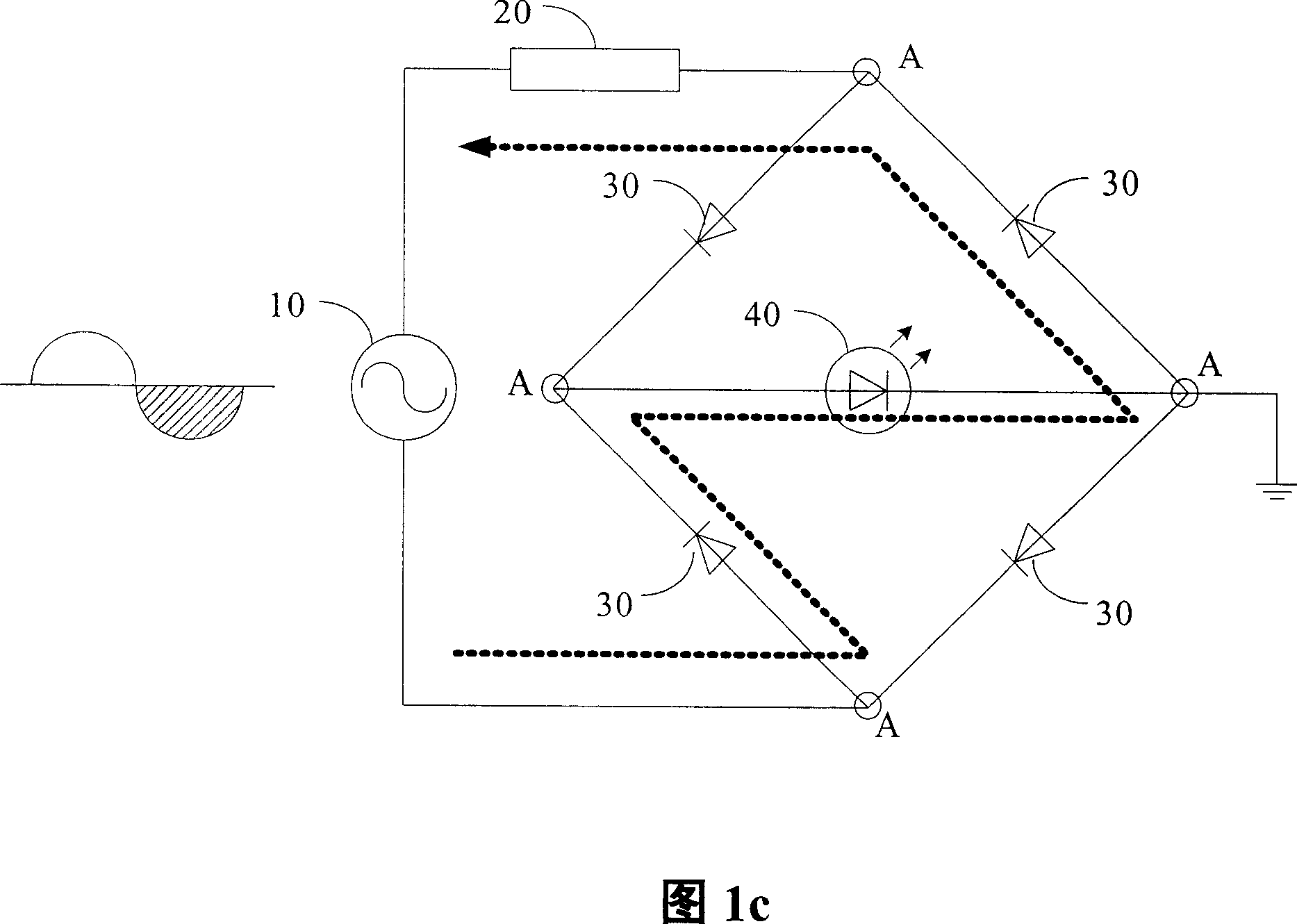 LED luminescent device combined with rectifying circuit on secondary carrier and its production