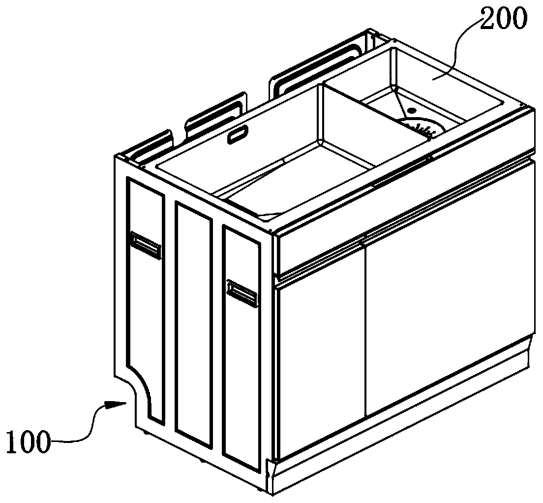 Under-counter sink assembly and integrated sink