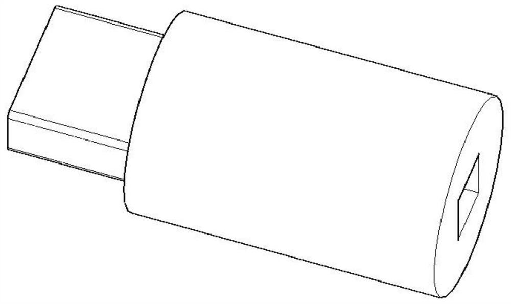 Connecting device with two non-concentric shafts