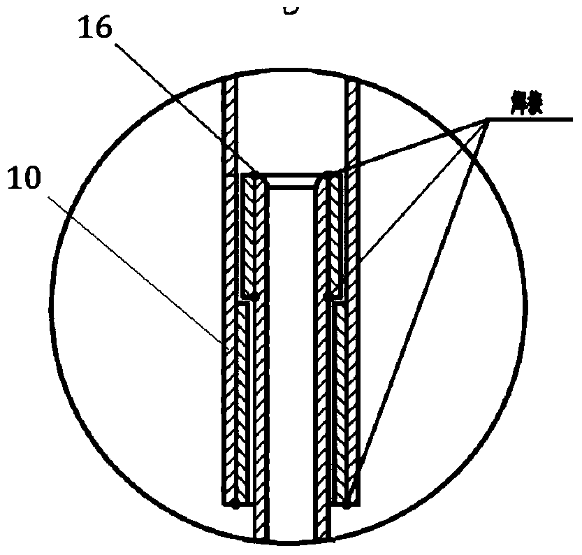 Multiple-point fume temperature monitoring device for power station boiler flue and realizing method of device