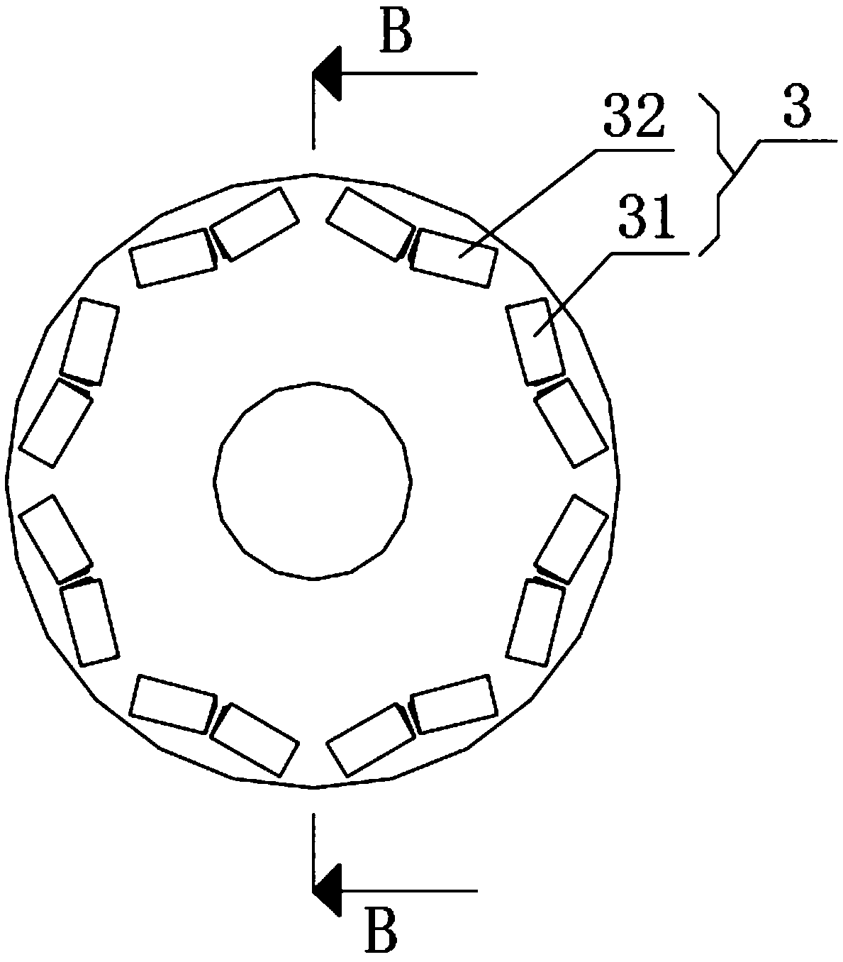 Rotor with automatic flux weakening structure and permanent magnet motor