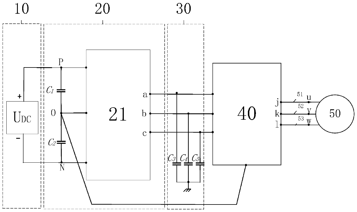 Inverter system of three-phase common-mode current and switch loss cooperation suppression