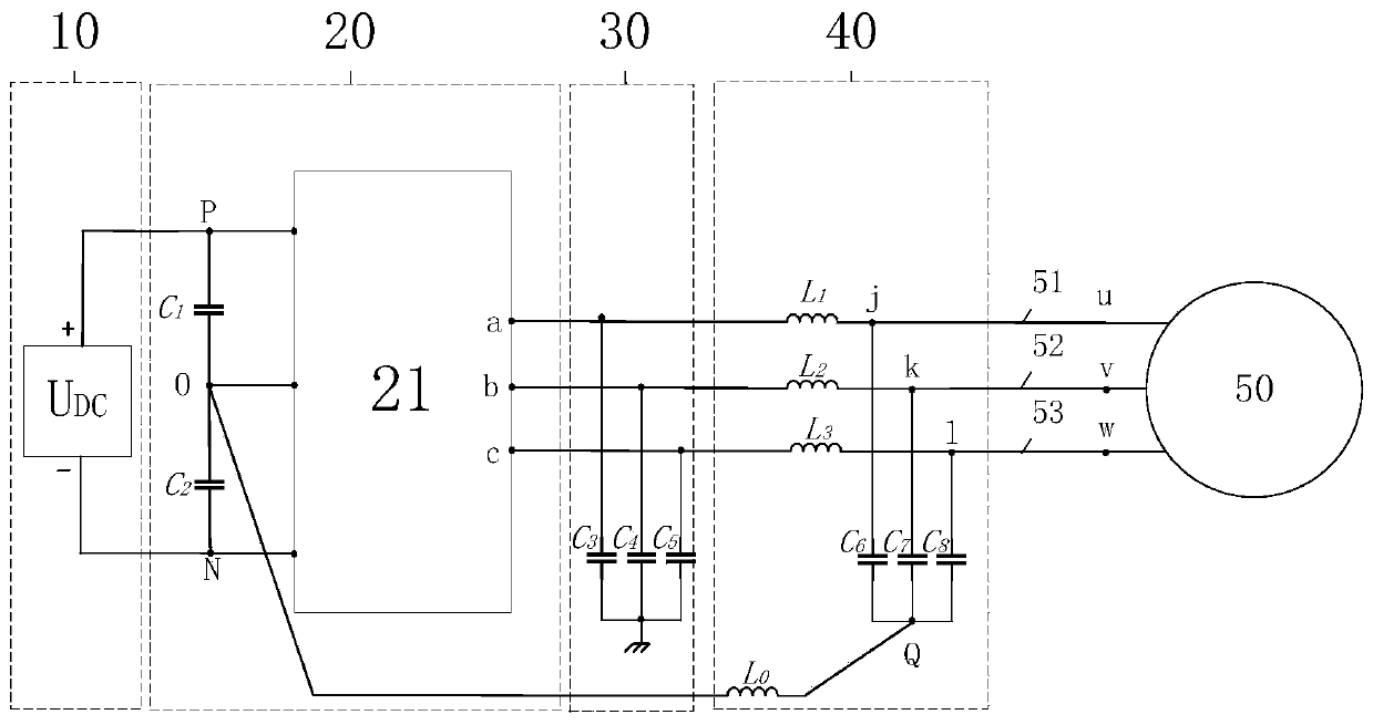 Inverter system of three-phase common-mode current and switch loss cooperation suppression