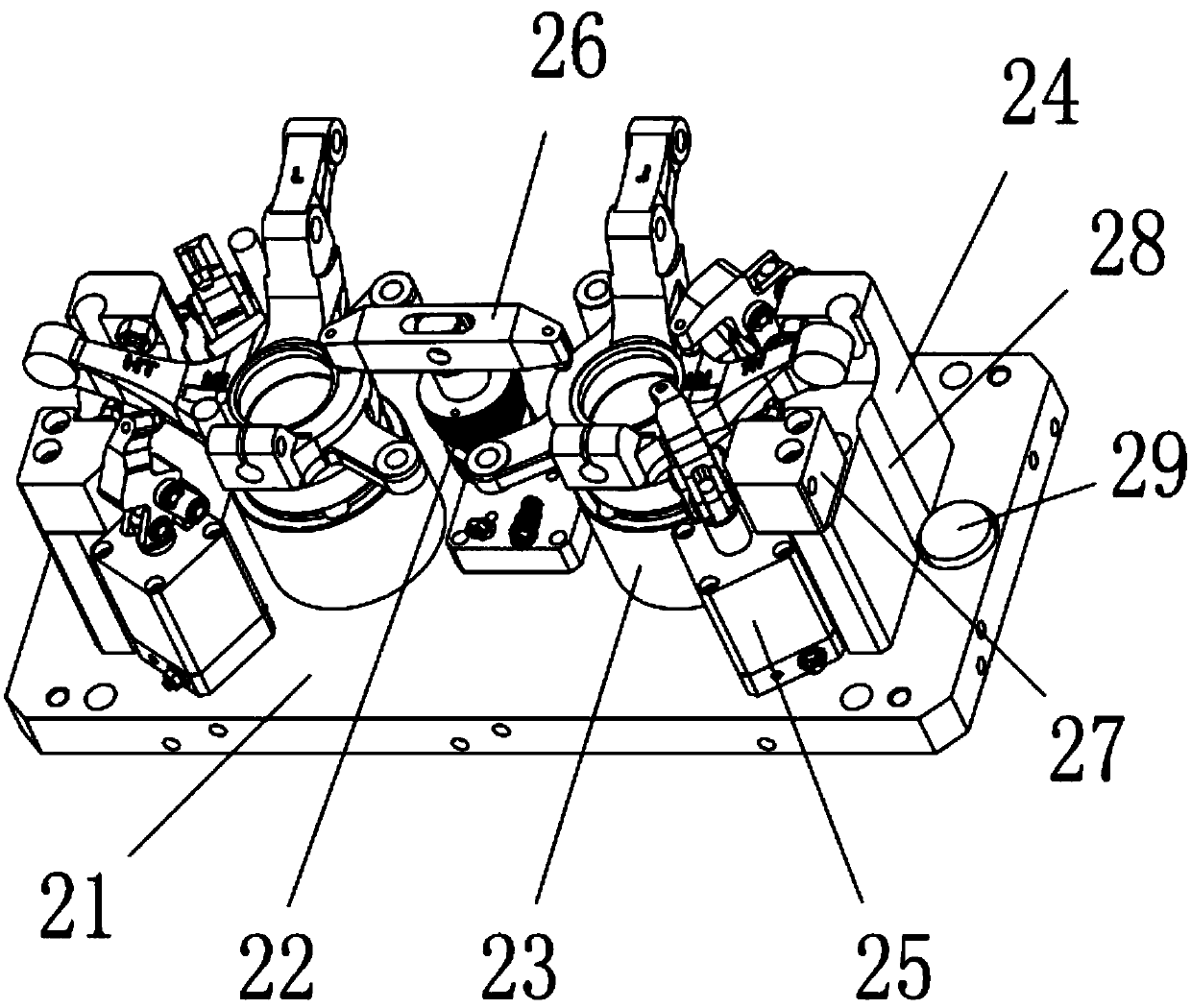 Reverse clamping rotating workbench assembly for steering knuckle