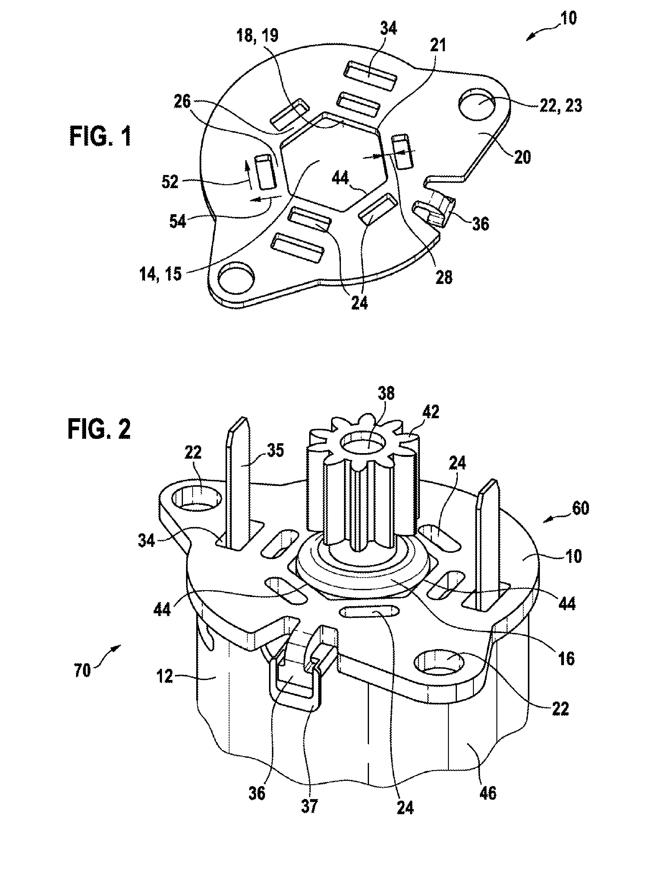 Securing device and method for fixing an electric machine to a component