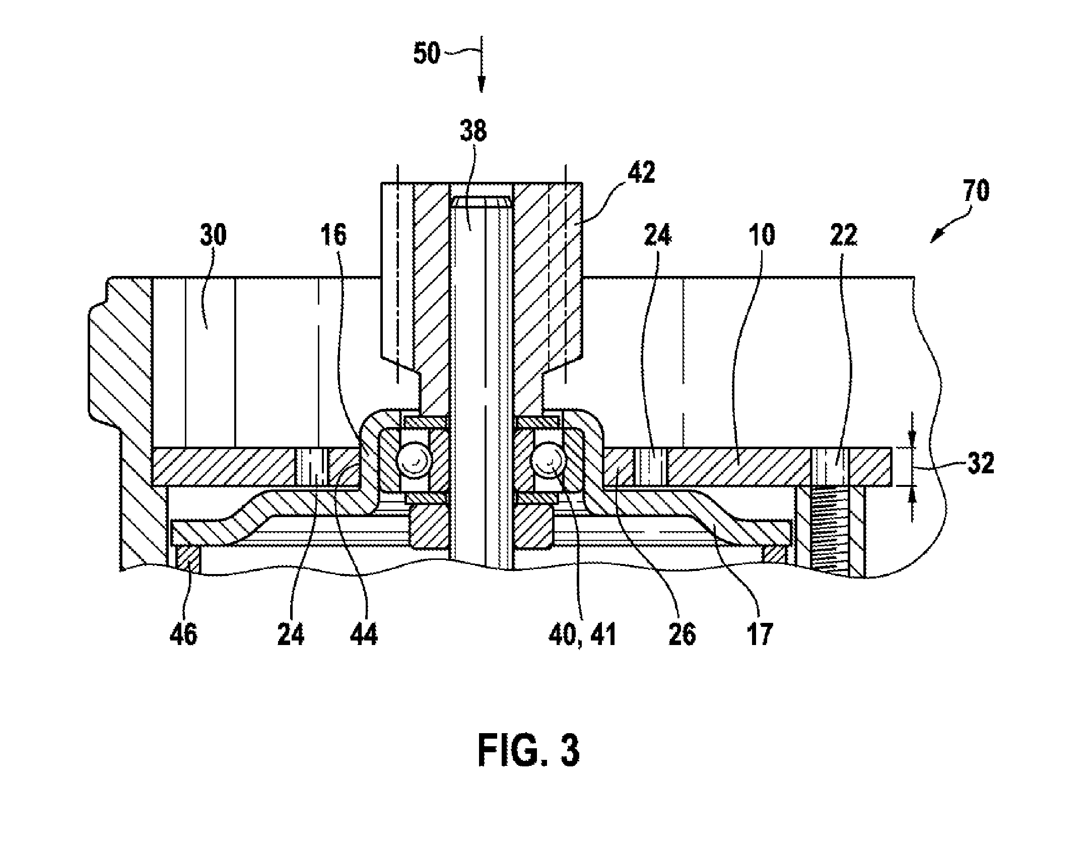 Securing device and method for fixing an electric machine to a component