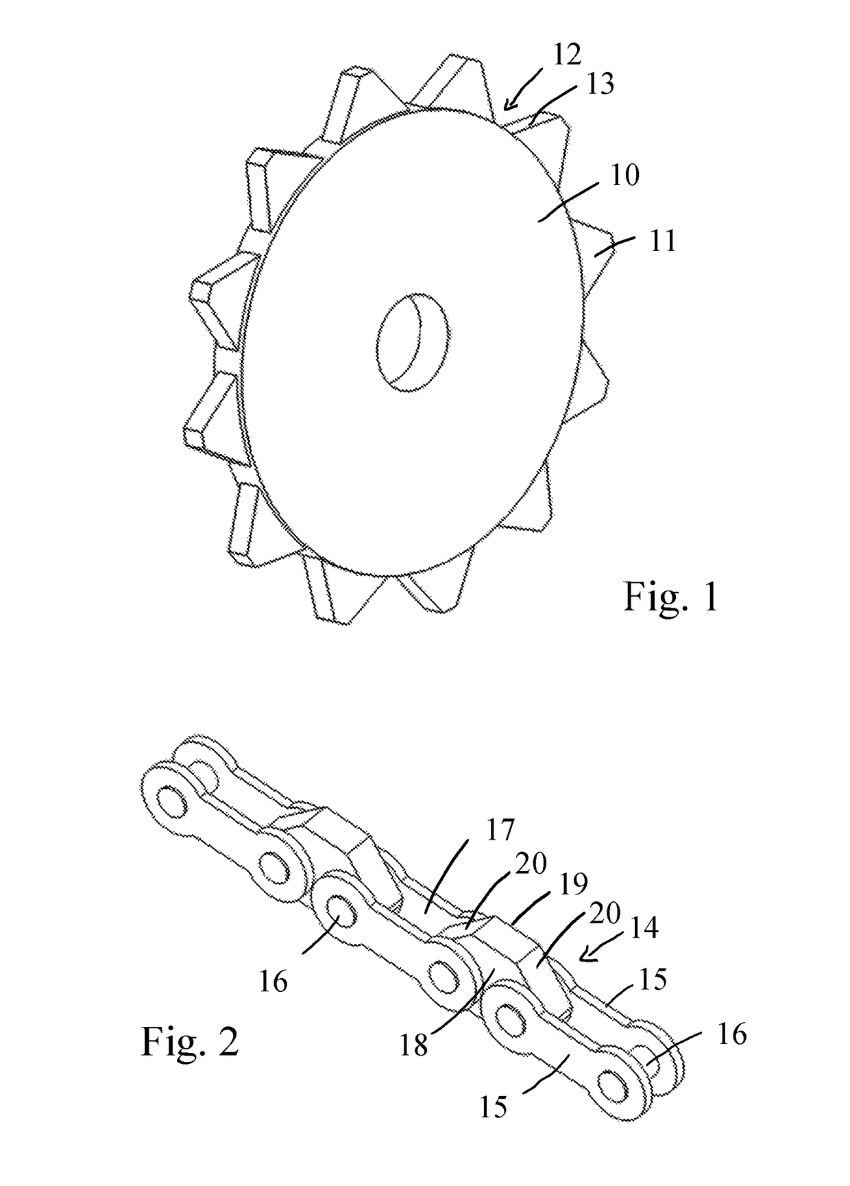 Drive system with a drive chain guided over a sprocket