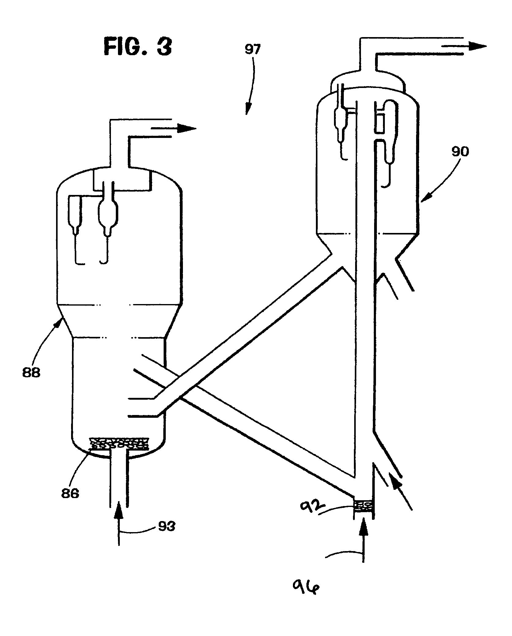 Separation method and assembly for process streams in component separation units