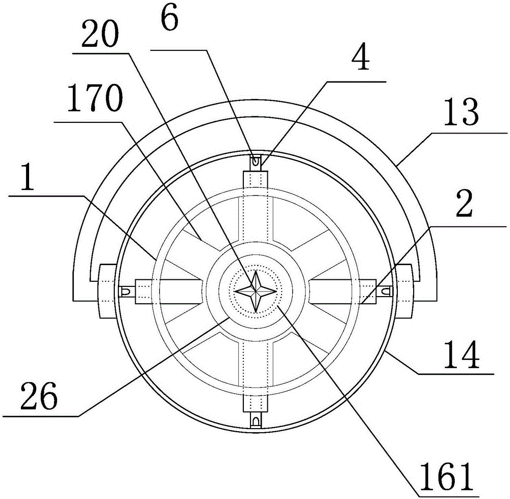 Rotary mop jet-flow cleaning and drying device with magnetic buckle connection and self-locking lifting cylinder