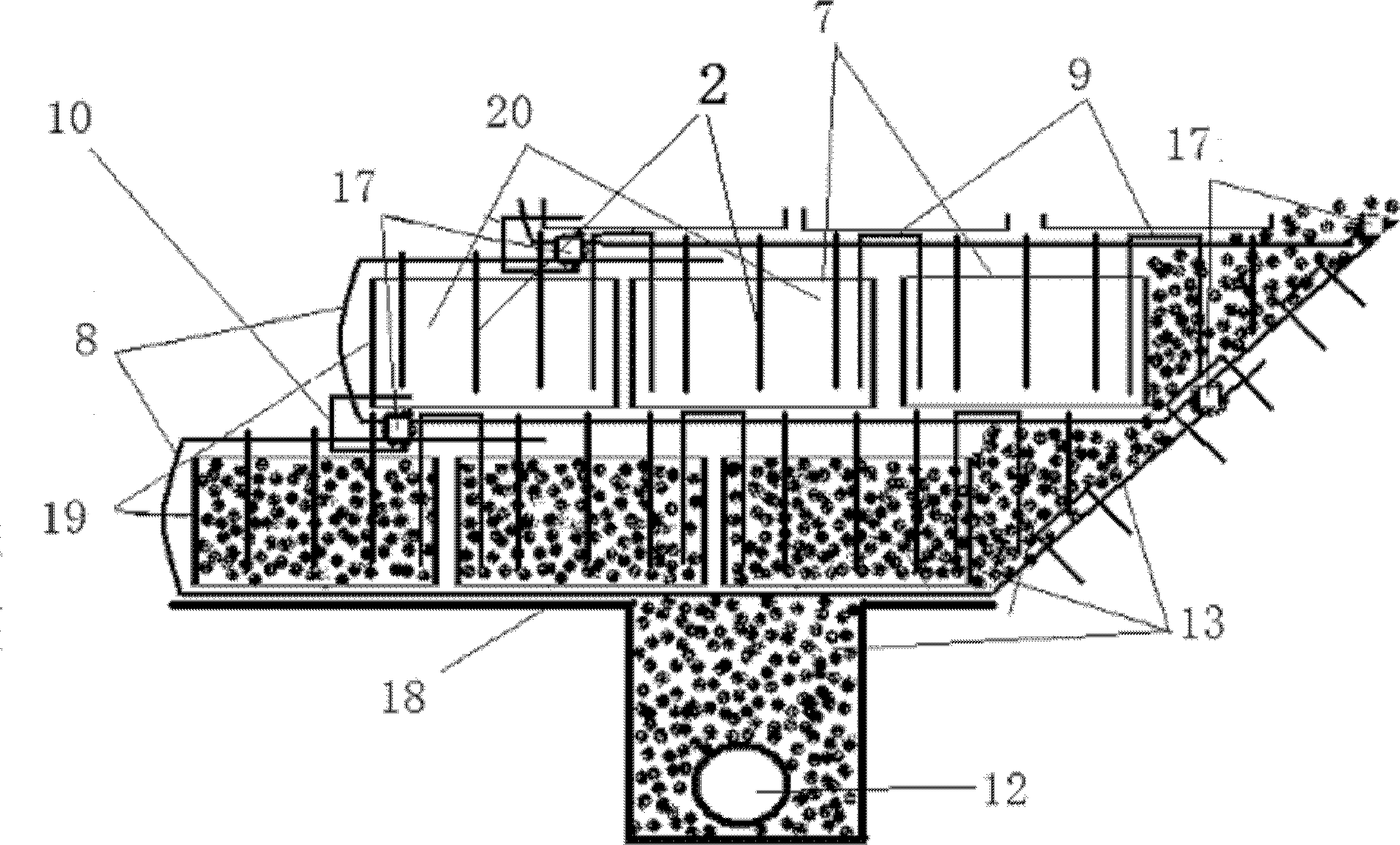 Pre-compacted reinforced soil block flexible supporting structure