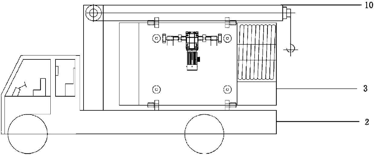 Mobile high-rise building firefighting water feeding system