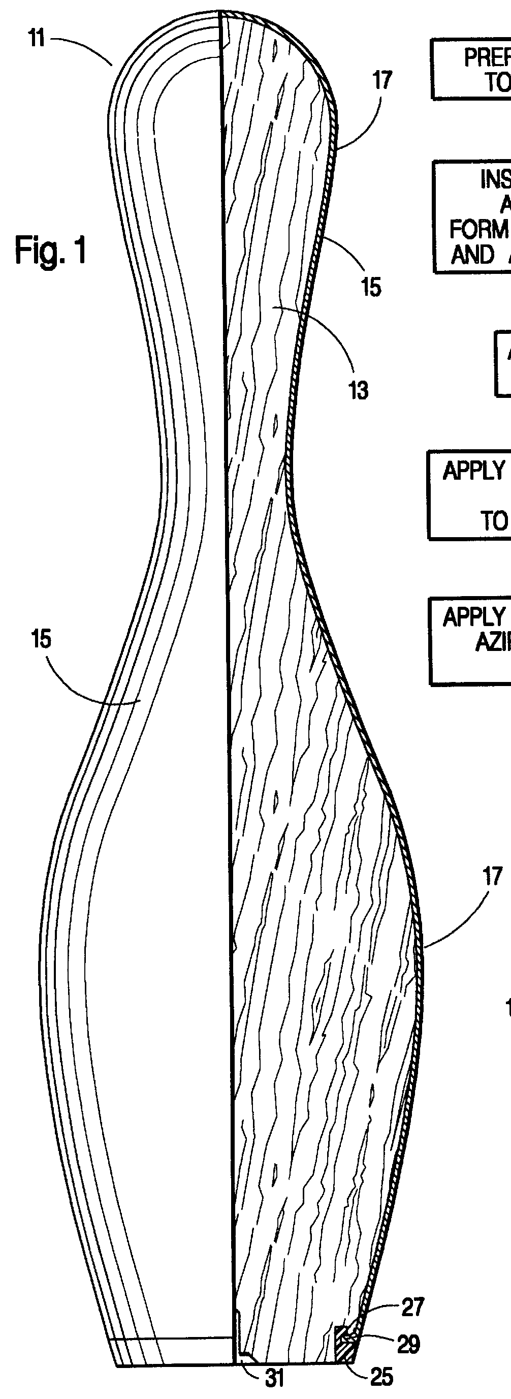 Bowling pin with improved polymeric coating and method of making