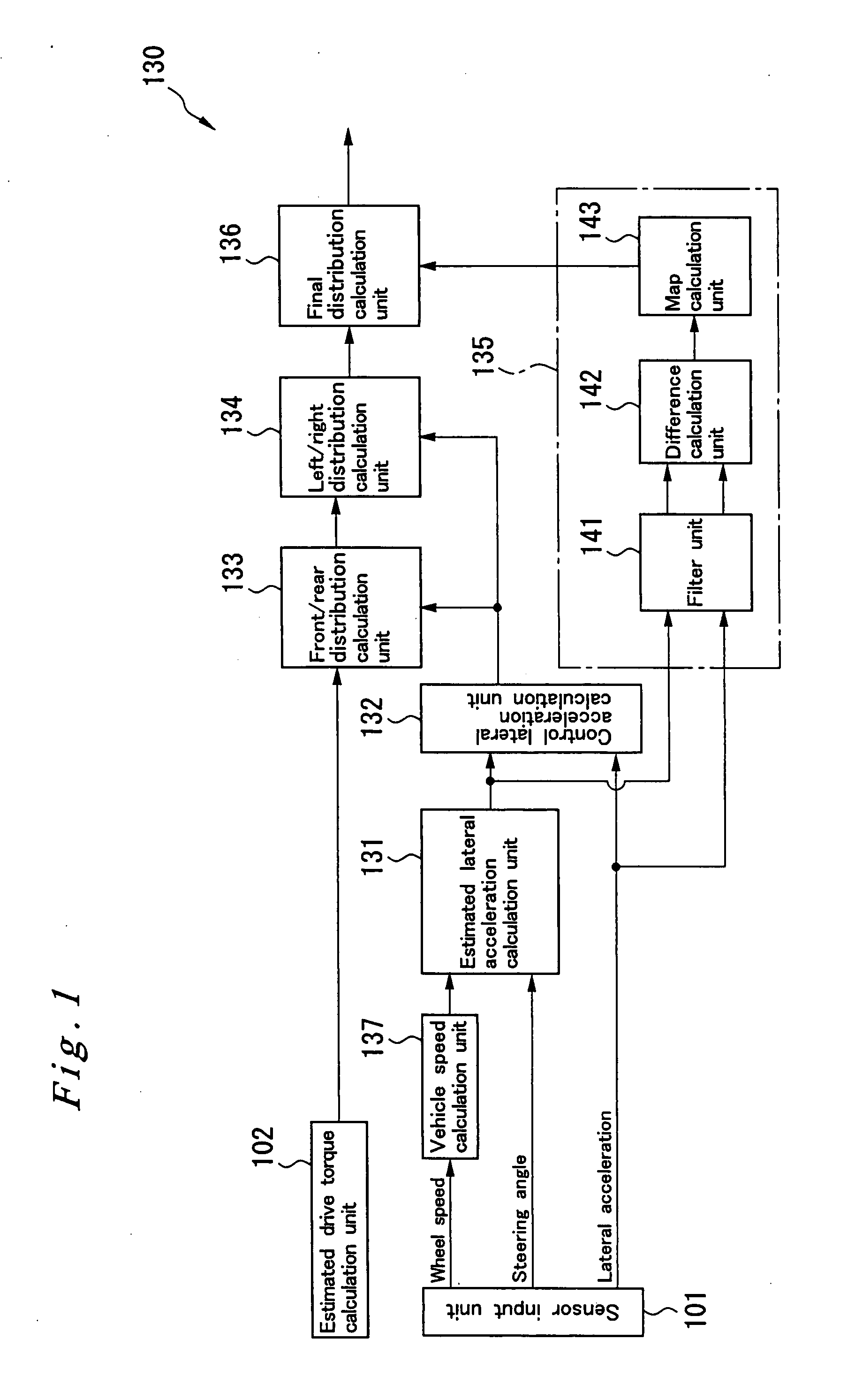 Four-wheel drive vehicle running control device