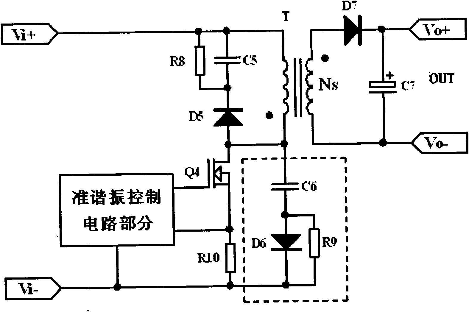 Self-adaptive driving circuit of active clamping switch tube