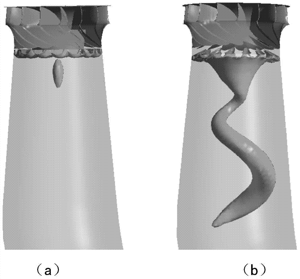 A double outlet channel Francis turbine runner