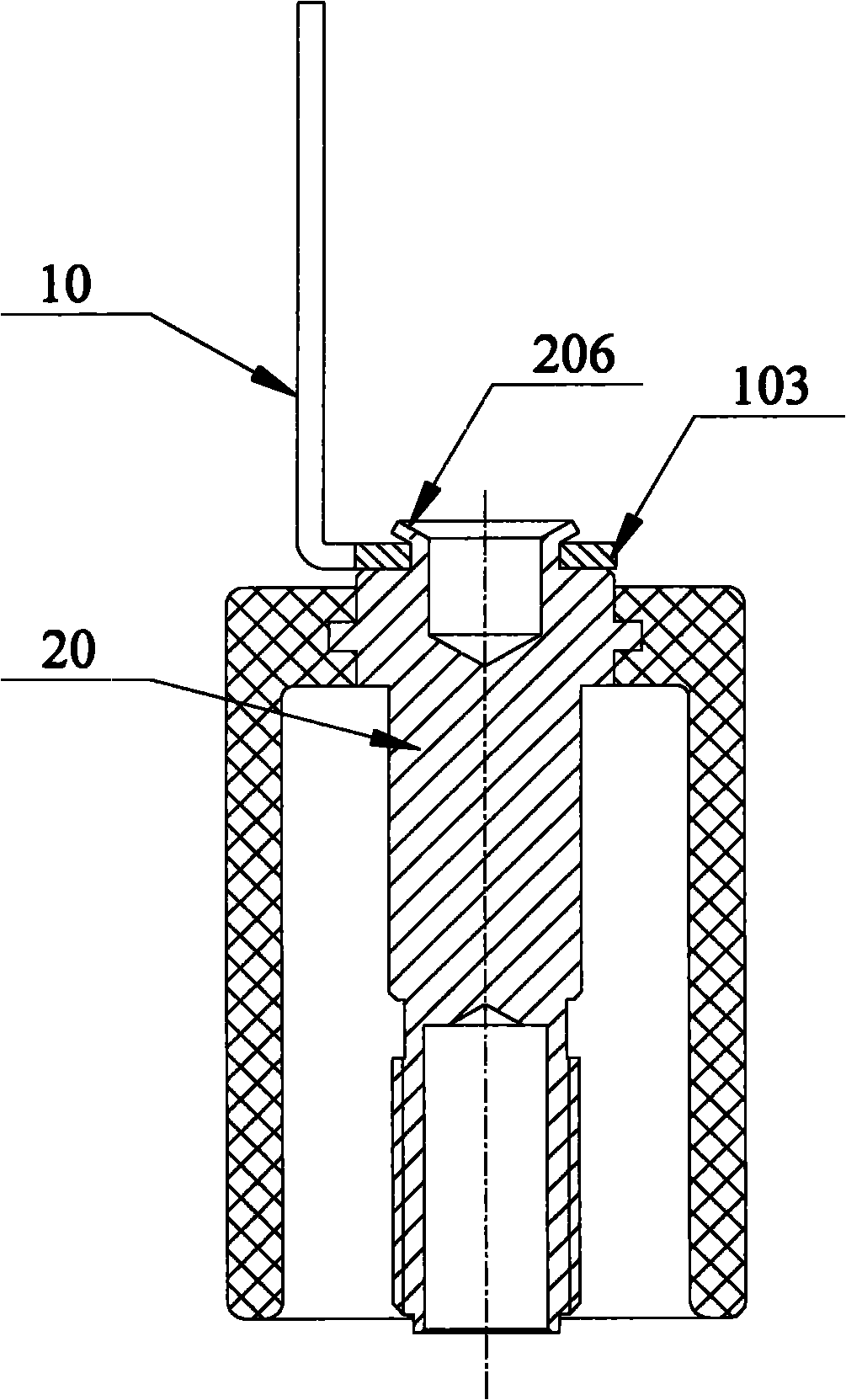 Connection structure of motion guide rod and rotor and electronic expansion valve