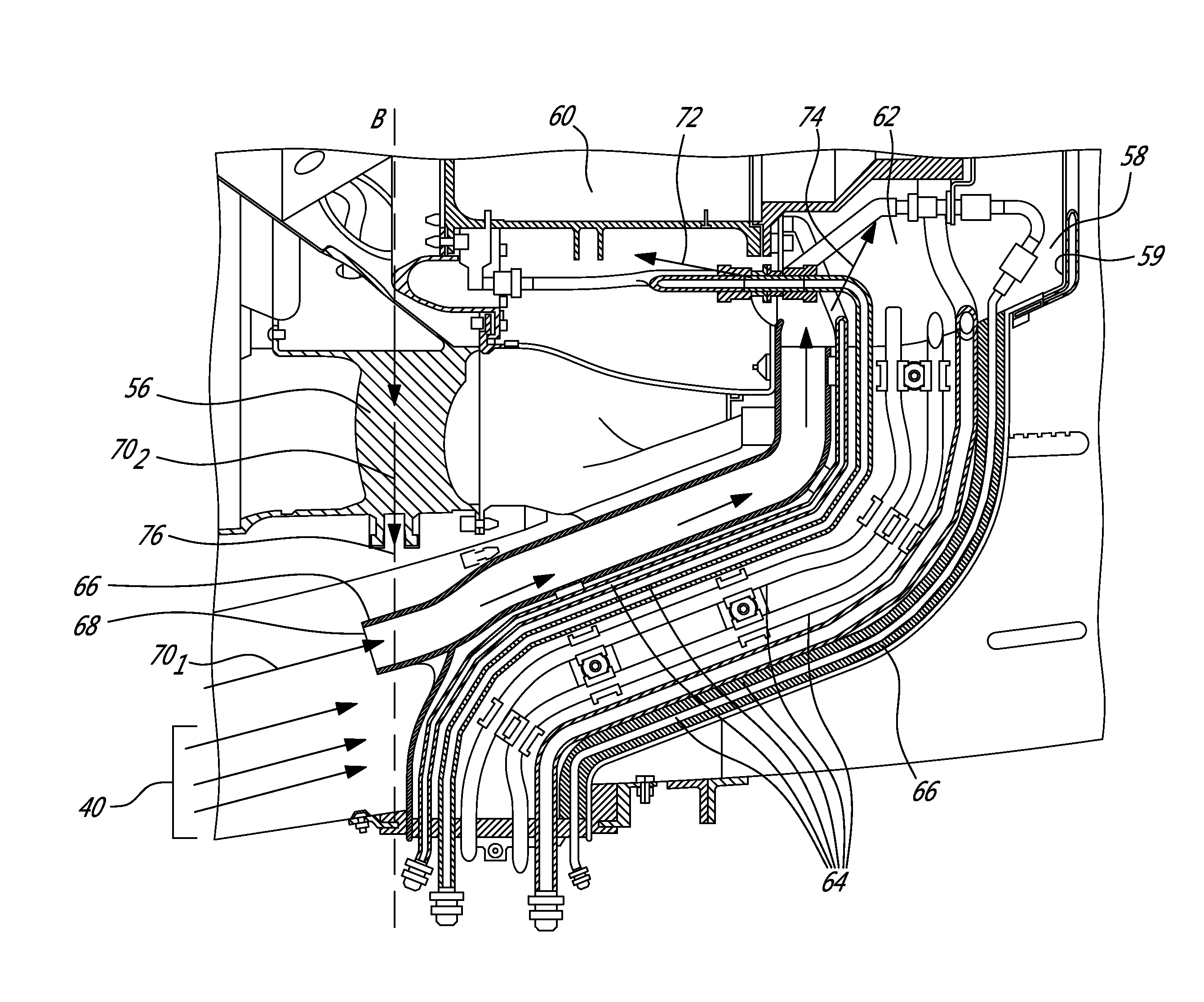 Air cooling design for tail-cone generator installation