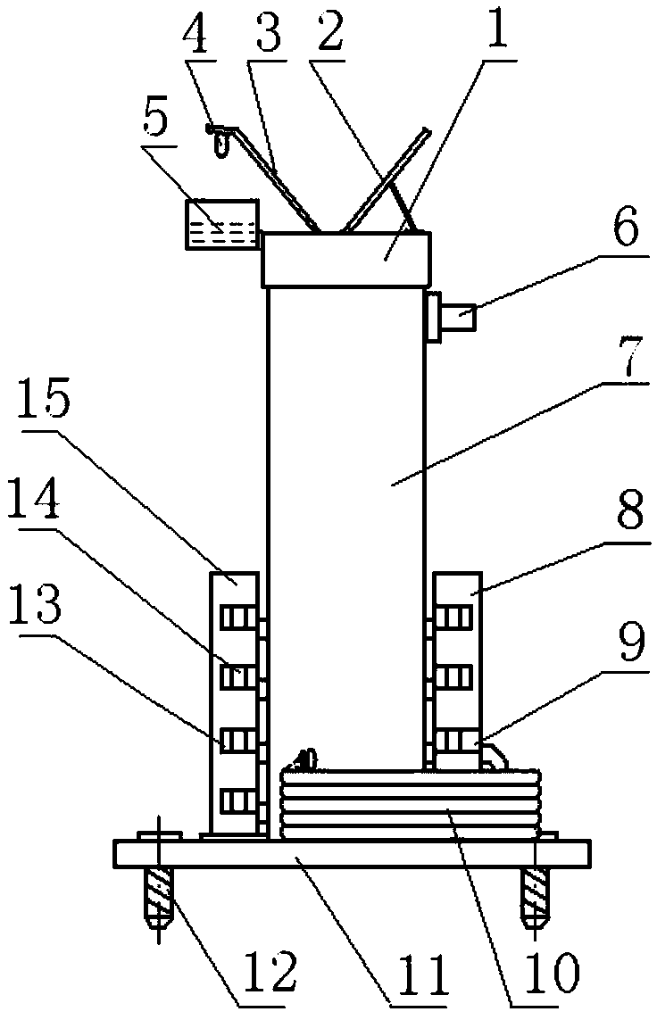 Mobile water storage irrigation device with disinfestation function