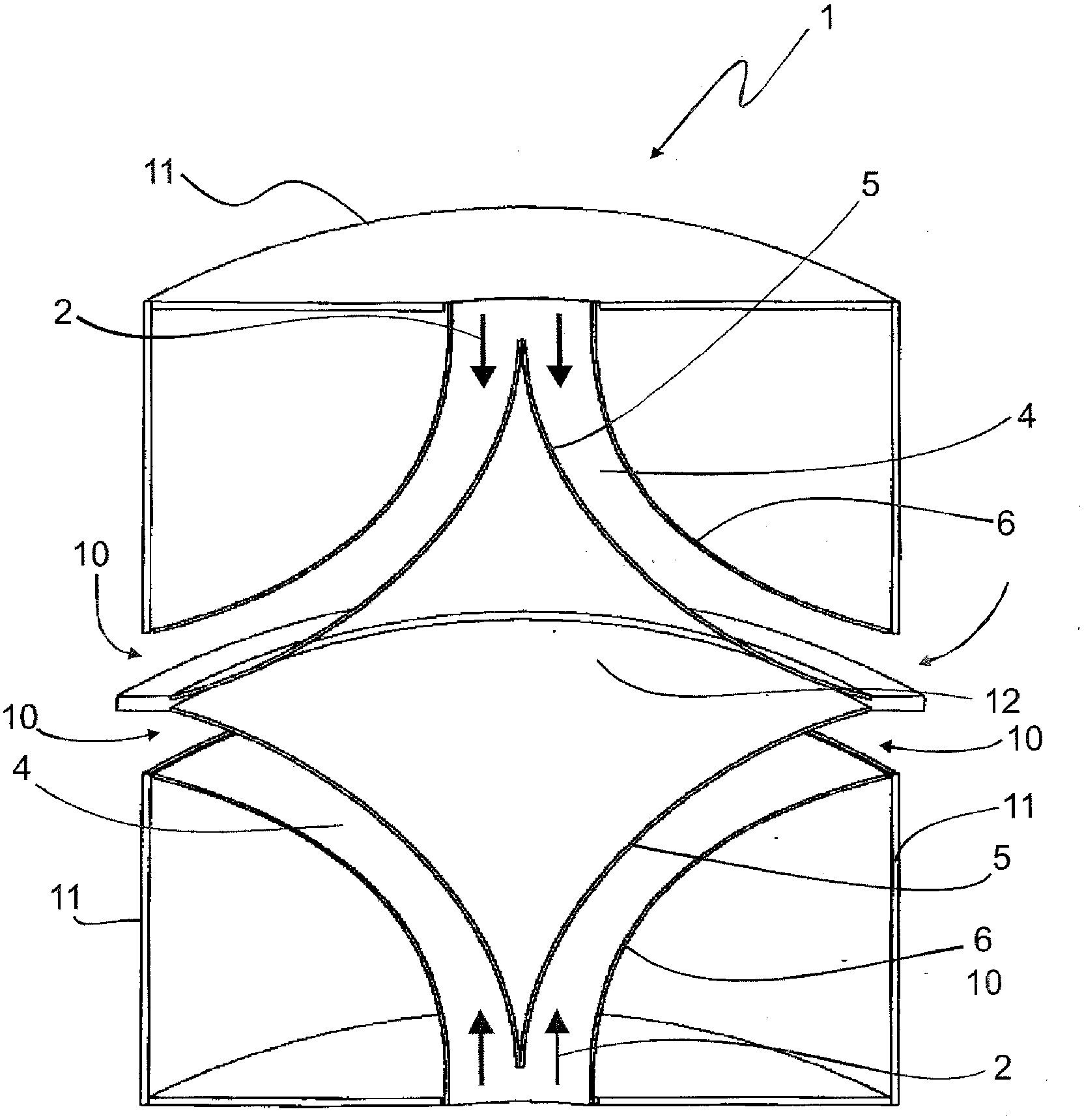 Loudspeaker apparatus with circumferential, funnel-like sound outlet opening