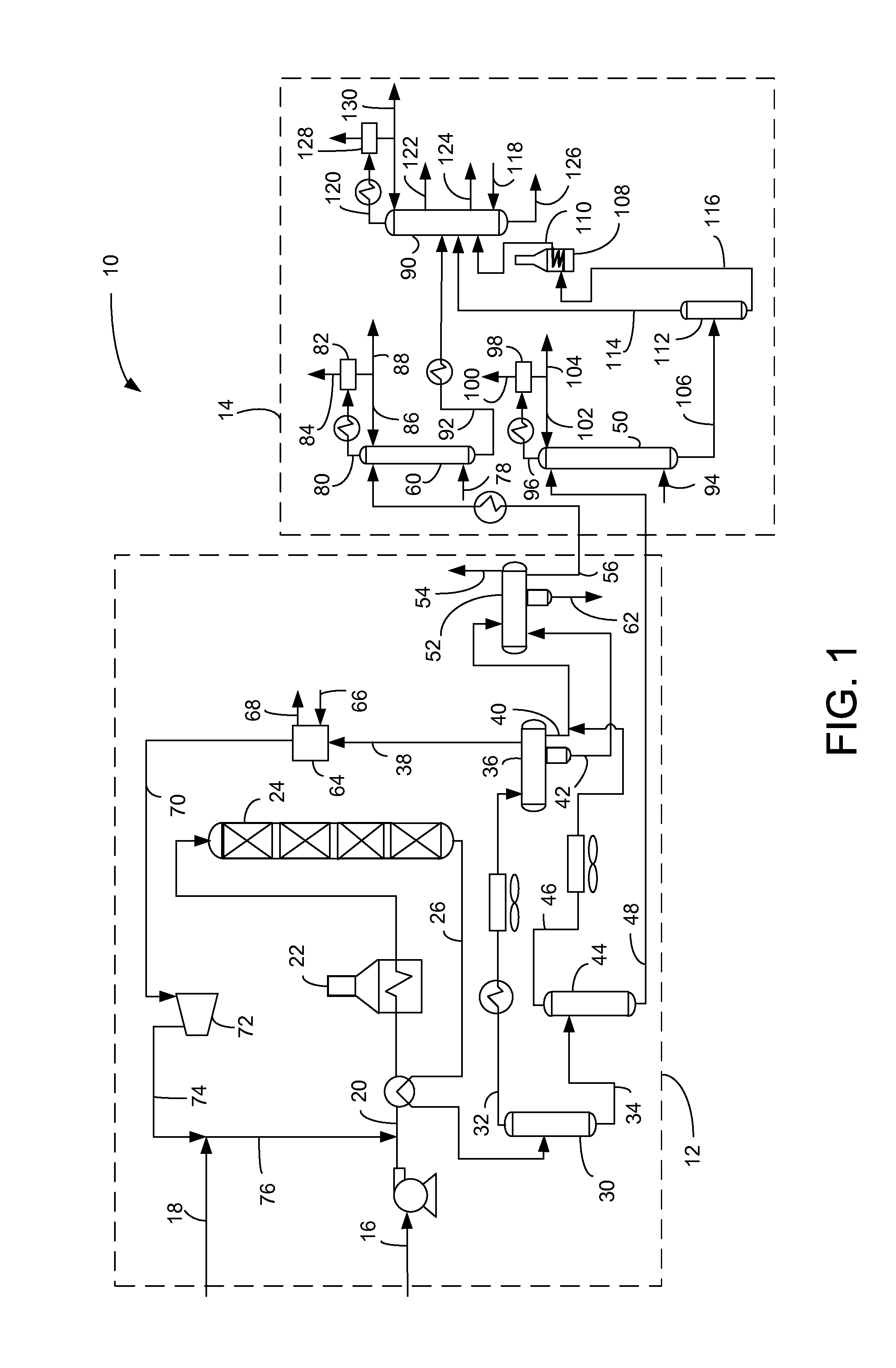 Apparatus for recovering hydroprocessed hydrocarbons with two strippers in one vessel