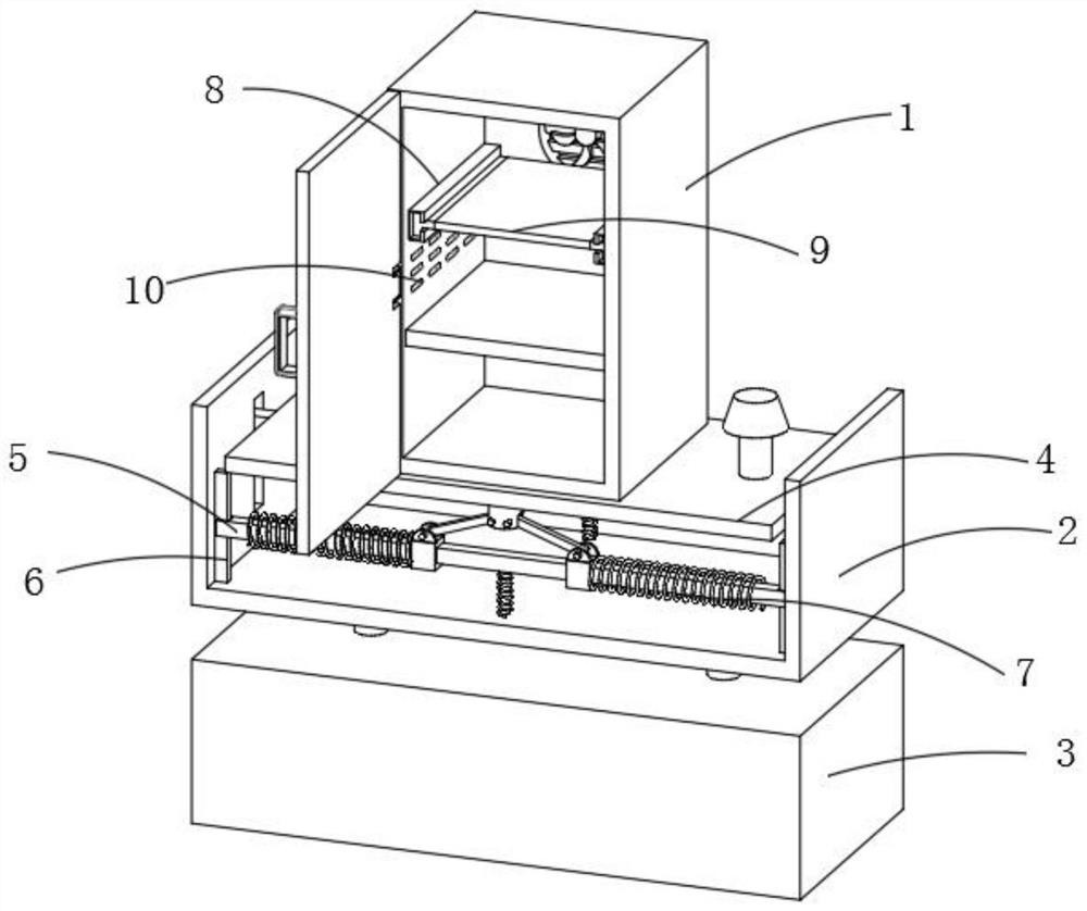 Electric appliance cabinet with shock absorption and noise reduction functions