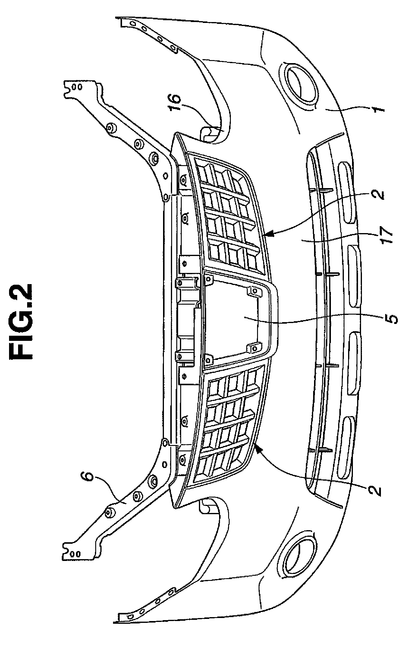 Grid member and vehicle front structure with the grid member