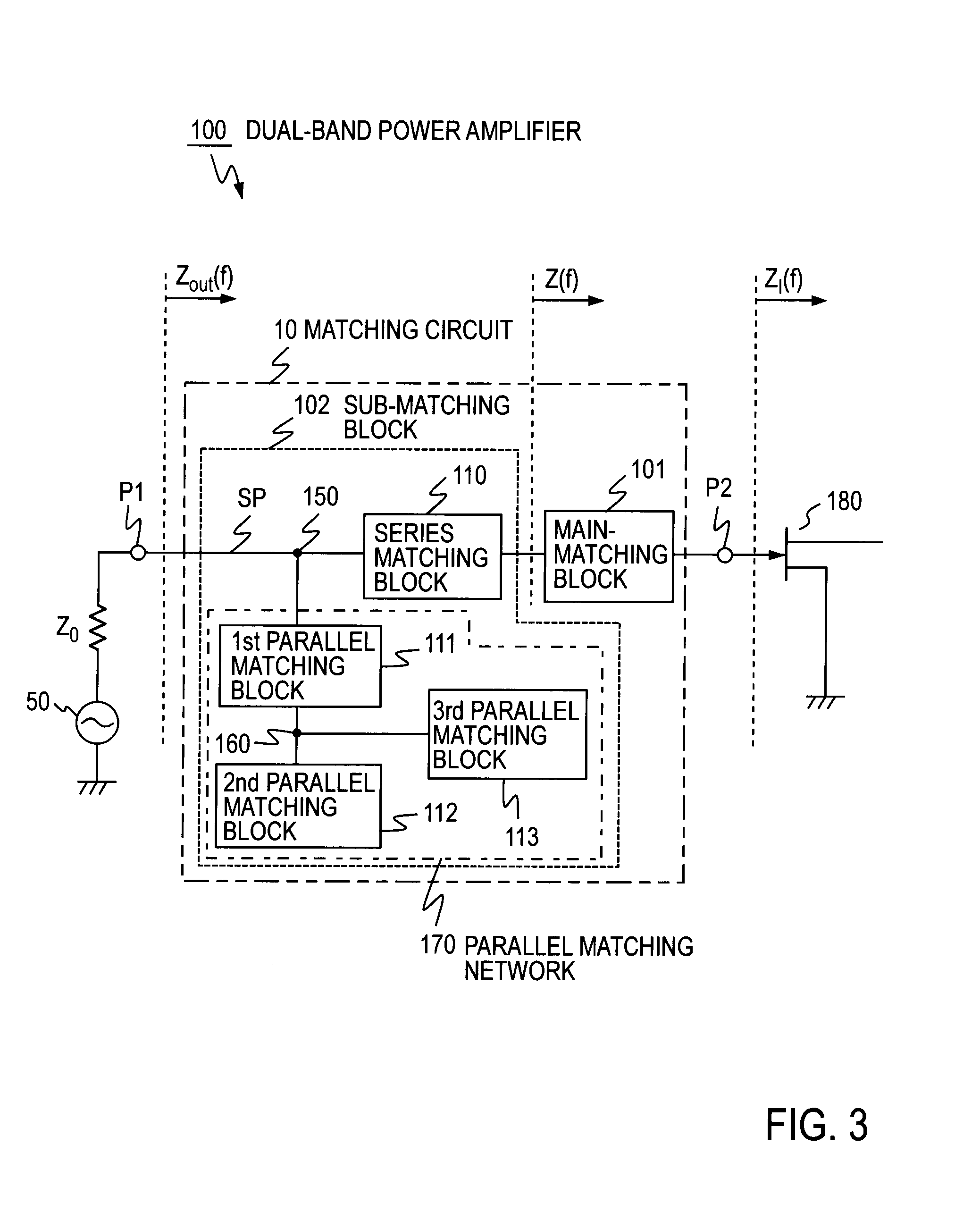 Matching circuit and dual-band power amplifier