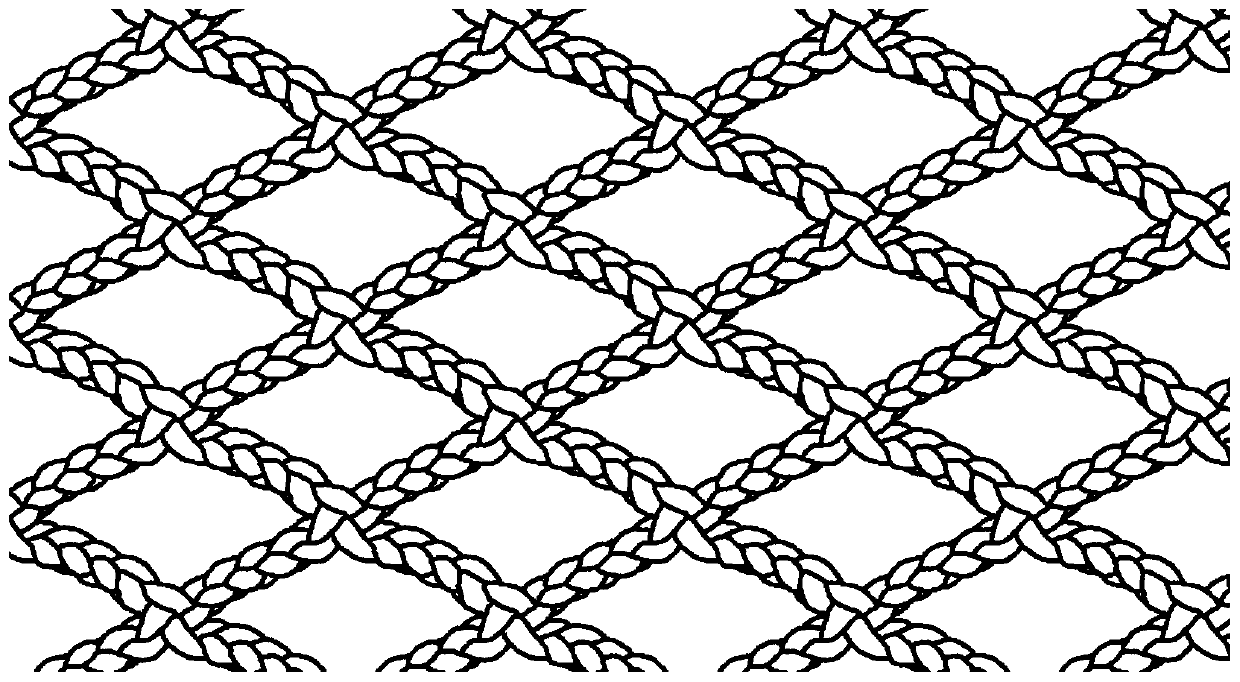 Weaving method of knotless net