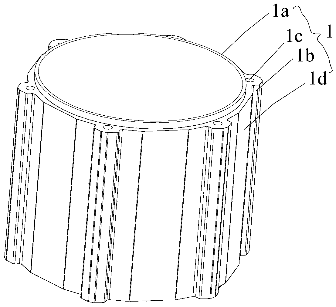 Shell component of permanent magnet motor and permanent magnet motor