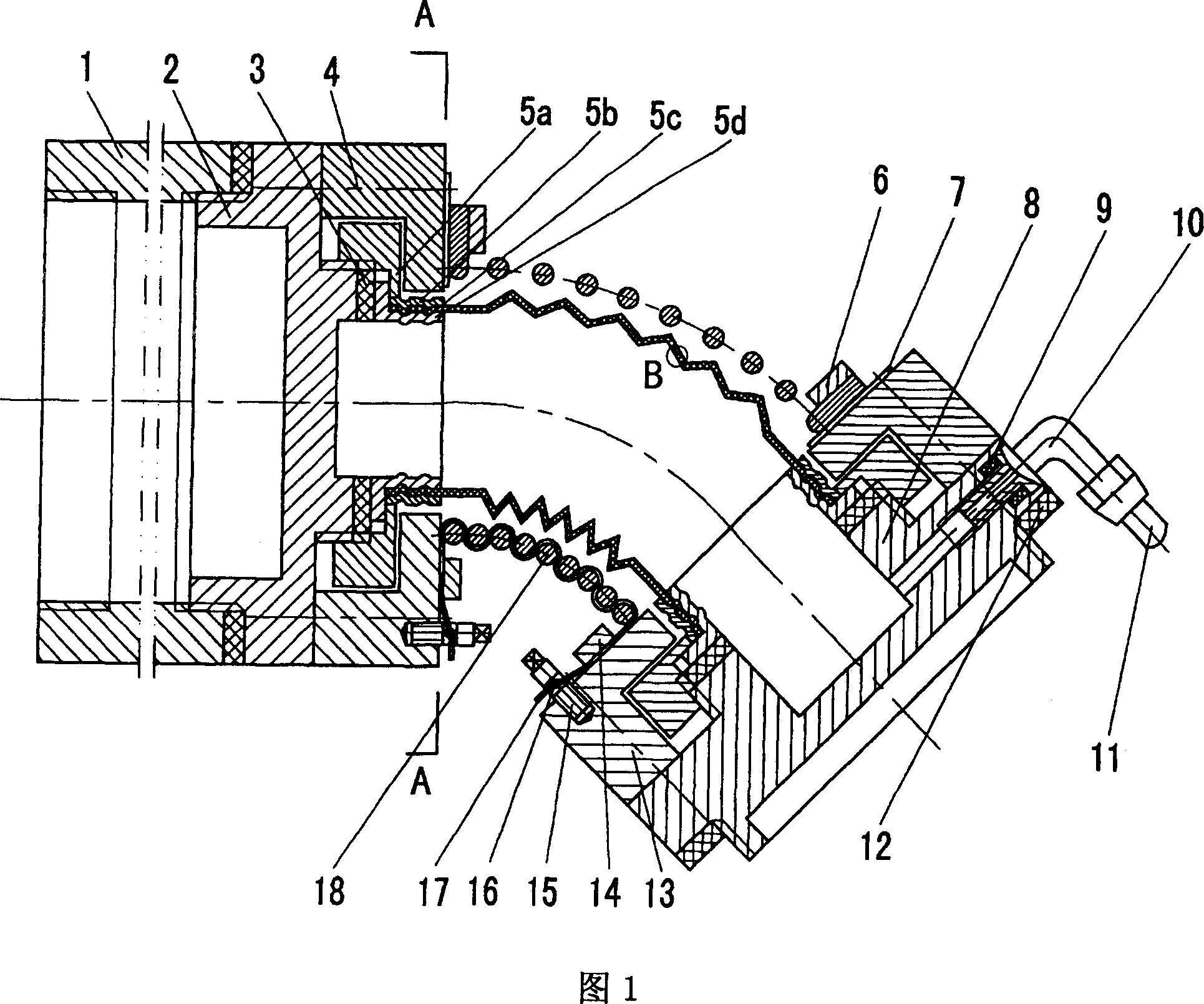 Fluid driving bending joint of spiral spring frame