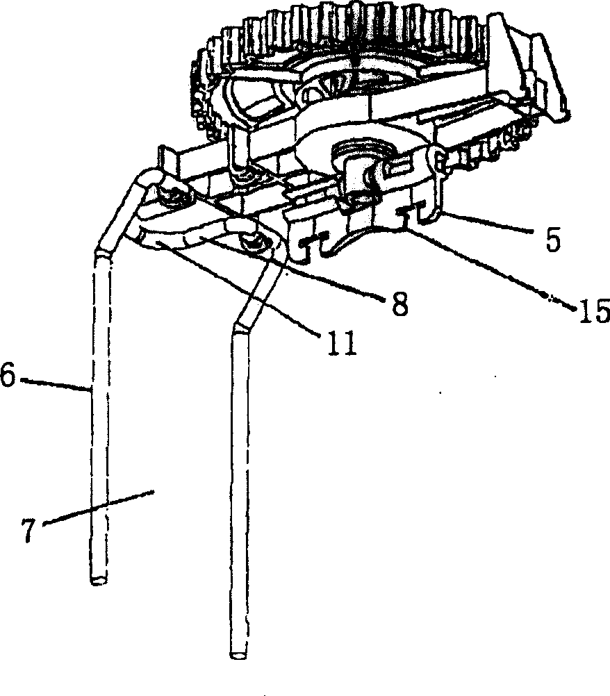Positioning device for a mixing pot in a shelved cupboard and cupboards equipped with such a device
