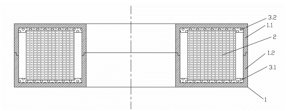 Stress sensitivity transformer iron core with protecting box and stress-free fixing method thereof