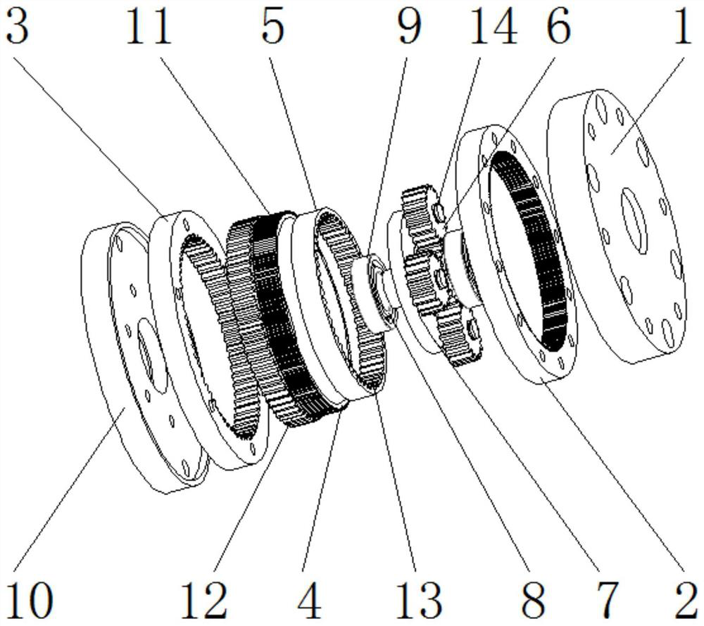 Planetary harmonic composite speed reducer